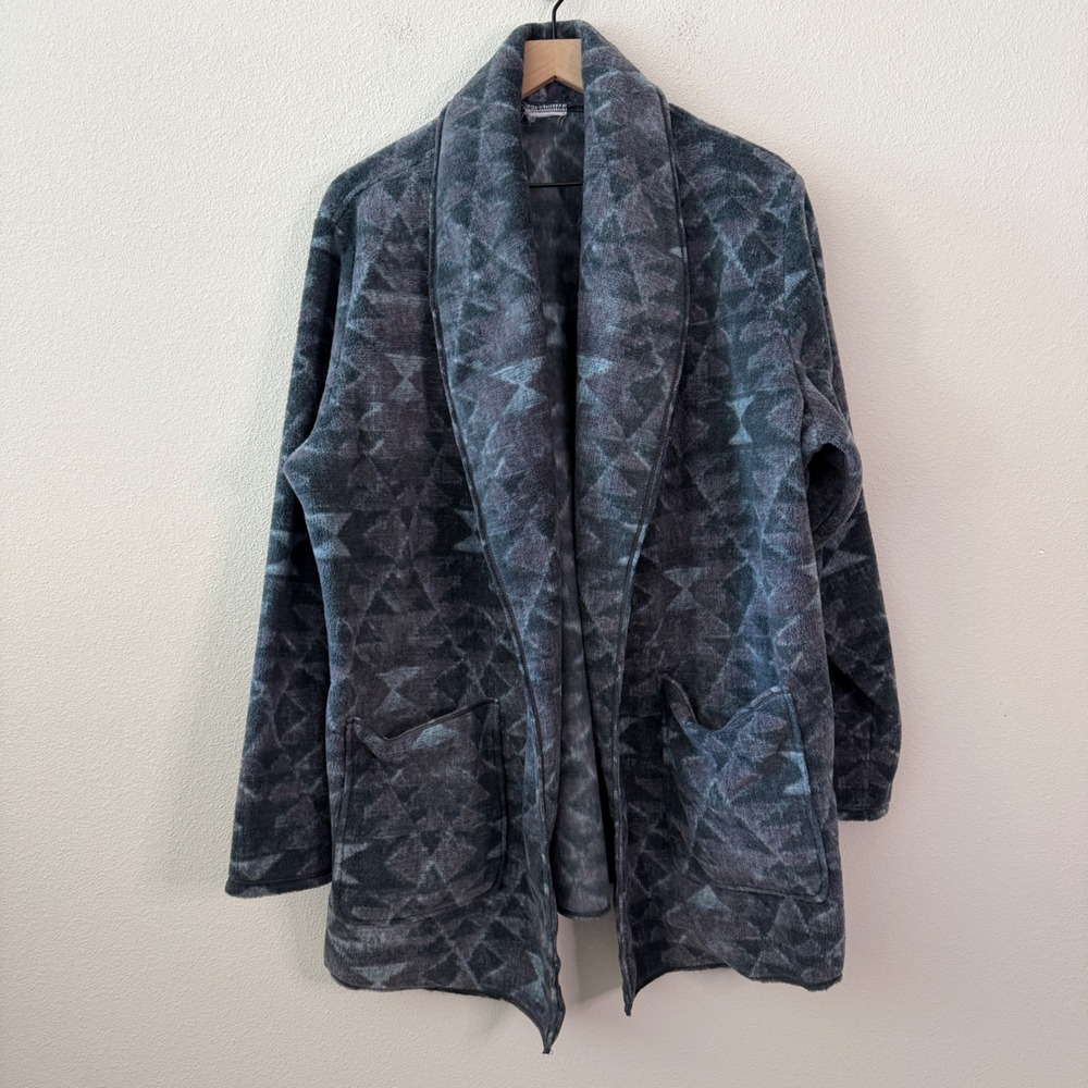 COLUMBIA Womens Aztec Fleece Cardigan Size Large Gorpcore Cozy Cabin Lounge